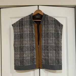 Cute Plaid Vest with Zipper, Size L